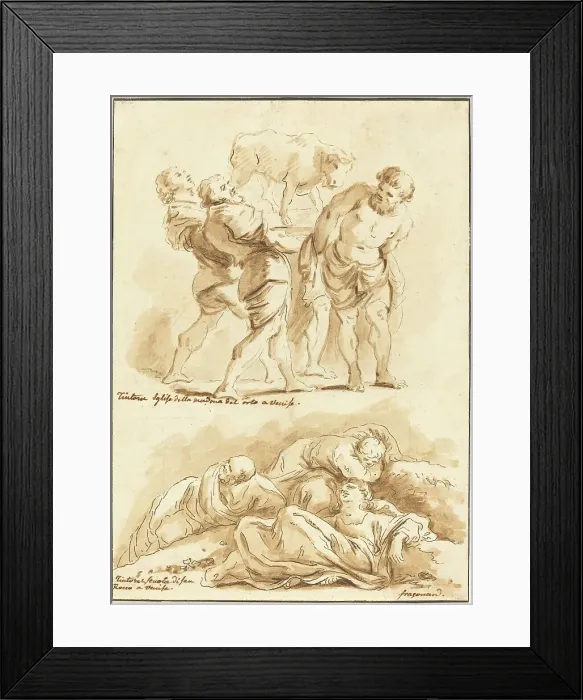 Framed Print : Worship of the Golden Calf and Christ on the Mount of Olives, 1775. Creator: Jean Claude Richard Saint-Non Framed Print : Worship of the Golden Calf and Christ on the Mount of Olives, 1775. Creator: Jean Claude Richard Saint-Non