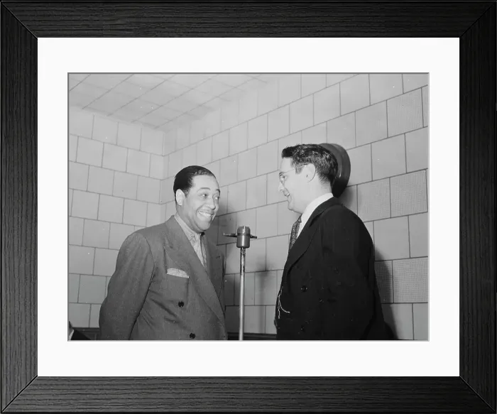 Framed Print : Portrait of Duke Ellington and William P. Gottlieb, WINX, Washington, D.C. c1940. Creator: Delia Potofsky Gottlieb Framed Print : Portrait of Duke Ellington and William P. Gottlieb, WINX, Washington, D.C. c1940. Creator: Delia Potofsky Gottlieb