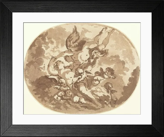 Framed Print : Eros and Psyche, 1766. Creator: Jean Claude Richard Saint-Non Framed Print : Eros and Psyche, 1766. Creator: Jean Claude Richard Saint-Non