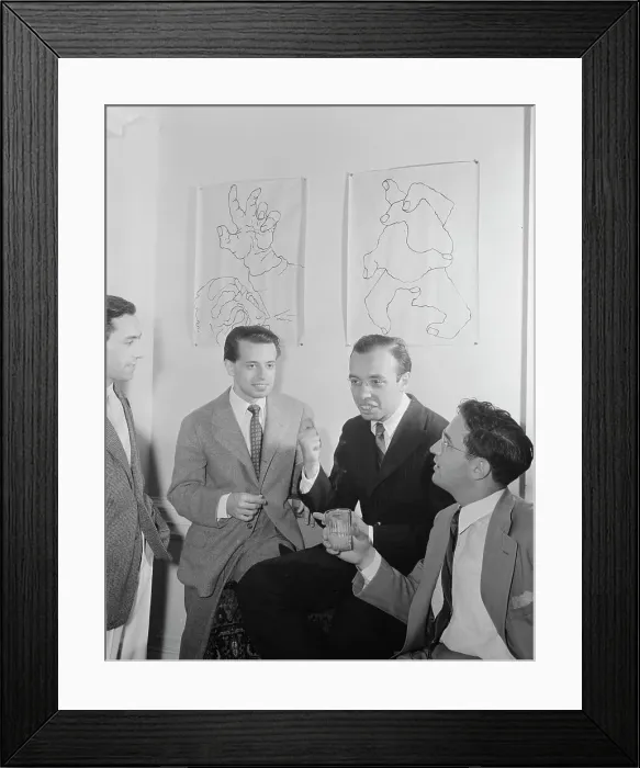Framed Print : Portrait of Ahmet M. Ertegun, Nesuhi Ertegun, and William P. Gottlieb... Washington, D.C. ca1940. Creator: Delia Potofsky Gottlieb Framed Print : Portrait of Ahmet M. Ertegun, Nesuhi Ertegun, and William P. Gottlieb... Washington, D.C. ca1940. Creator: Delia Potofsky Gottlieb