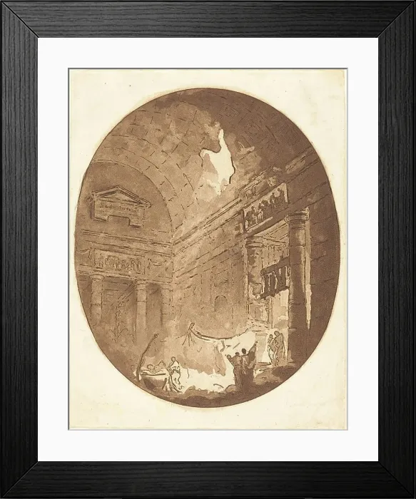 Framed Print : Interior of a Roman Villa, 1765. Creator: Jean Claude Richard Saint-Non Framed Print : Interior of a Roman Villa, 1765. Creator: Jean Claude Richard Saint-Non