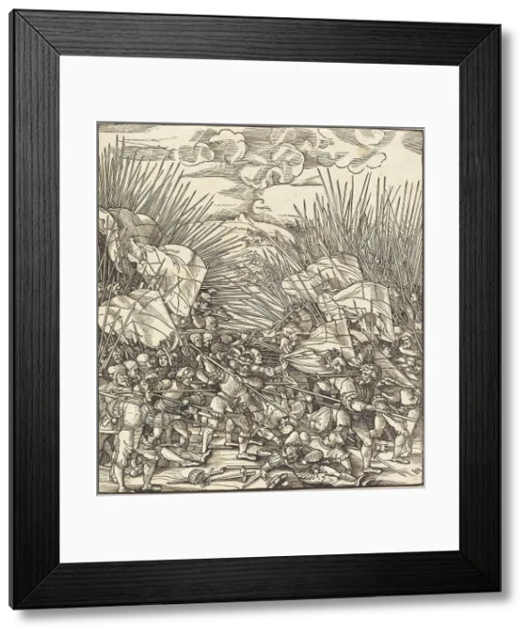 Framed Print : Battle of Cividale. Creator: Hans Schäufelein the Elder Framed Print : Battle of Cividale. Creator: Hans Schäufelein the Elder