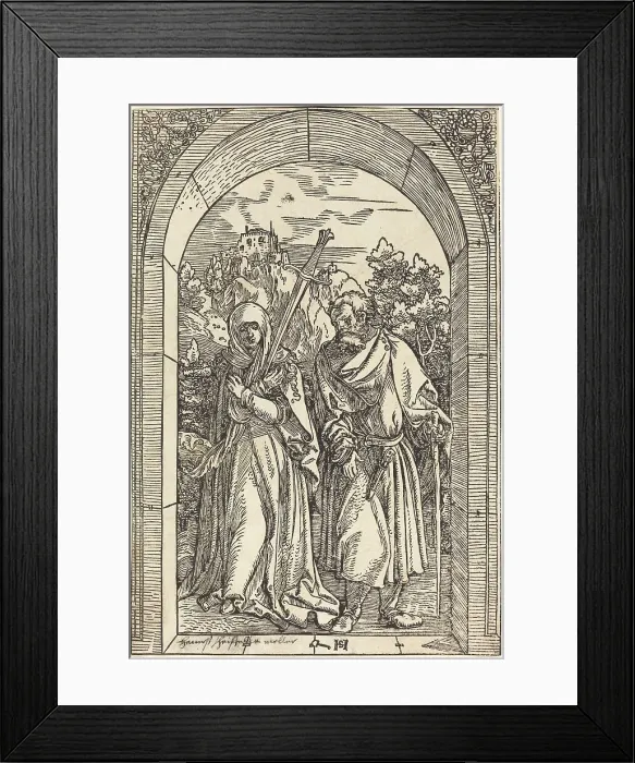 Framed Print : Mater Dolorosa and Saint Joseph. Creator: Hans Schäufelein the Elder Framed Print : Mater Dolorosa and Saint Joseph. Creator: Hans Schäufelein the Elder