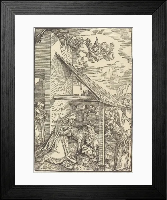 Framed Print : The Nativity, 1510 / 1511. Creator: Hans Schäufelein the Elder Framed Print : The Nativity, 1510 / 1511. Creator: Hans Schäufelein the Elder