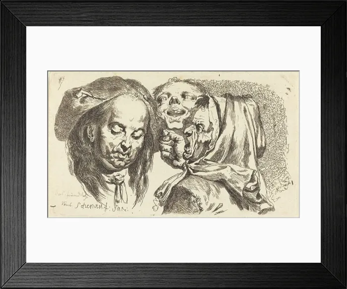 Framed Print : Old Woman Scolding a Man, 1765. Creator: Johann Eleazar Schenau Framed Print : Old Woman Scolding a Man, 1765. Creator: Johann Eleazar Schenau