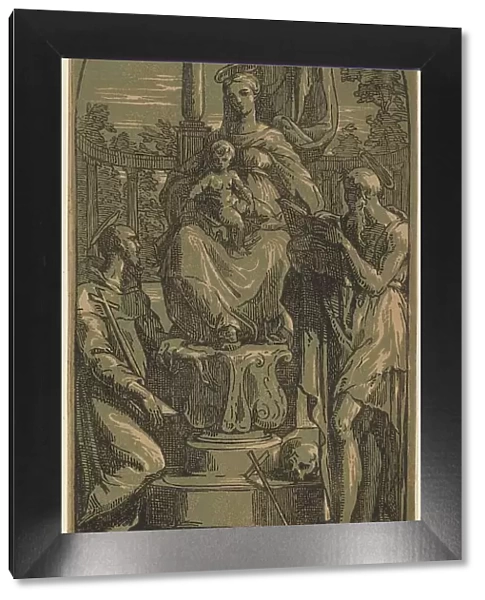 Madonna and Child Enthroned, Saint Jerome and Saint Francis. Creator: Anton Maria Zanetti