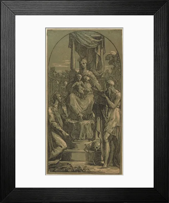 Framed Print : Madonna and Child Enthroned, Saint Jerome and Saint Francis. Creator: Anton Maria Zanetti Framed Print : Madonna and Child Enthroned, Saint Jerome and Saint Francis. Creator: Anton Maria Zanetti