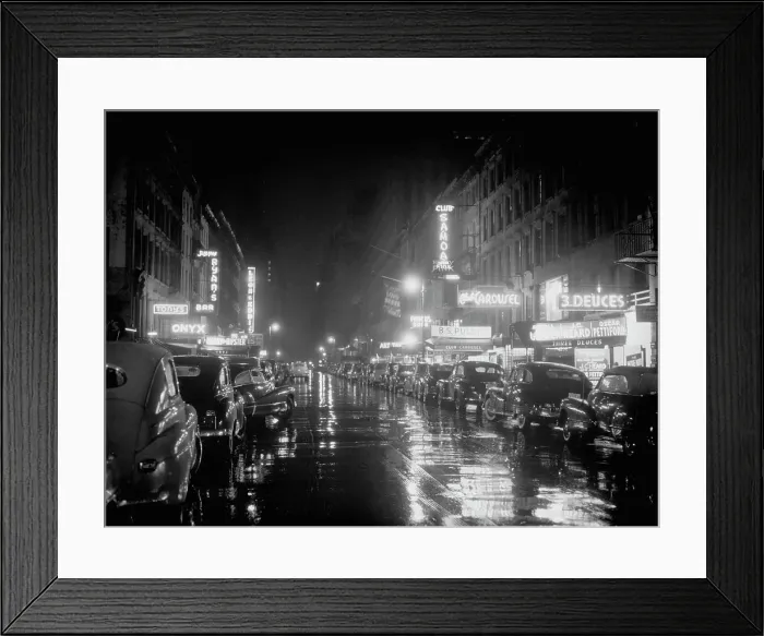 Framed Print : 52nd Street, New York, N.Y. ca. July 1948. Creator: William Paul Gottlieb Framed Print : 52nd Street, New York, N.Y. ca. July 1948. Creator: William Paul Gottlieb