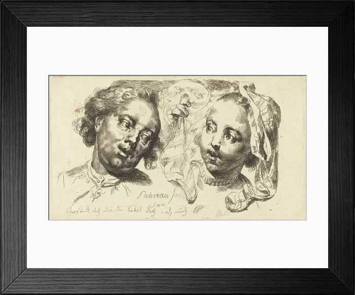 Framed Print : Young Woman Flirting with a Man, 1765. Creator: Johann Eleazar Schenau Framed Print : Young Woman Flirting with a Man, 1765. Creator: Johann Eleazar Schenau