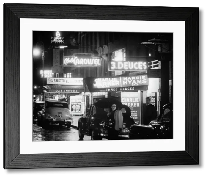 Framed Print : 52nd Street, New York, N.Y. ca. 1948. Creator: William Paul Gottlieb Framed Print : 52nd Street, New York, N.Y. ca. 1948. Creator: William Paul Gottlieb