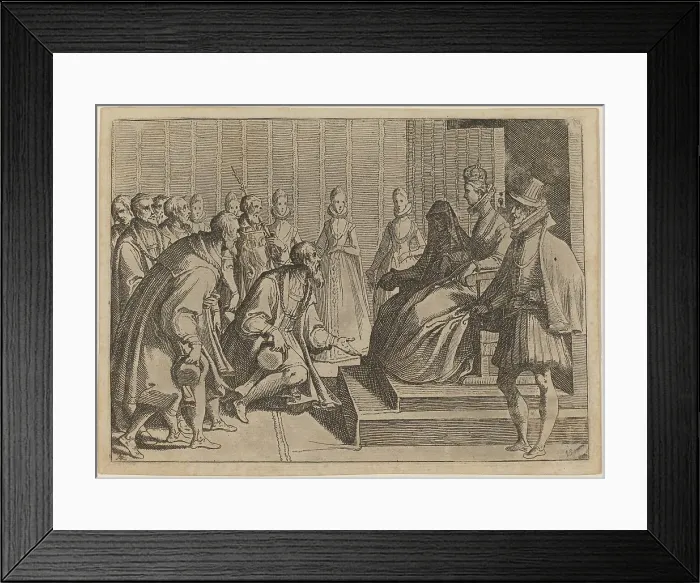 Framed Print : Margaret of Austria Giving Audience to a Nobleman, 1612. Creator: Raffaello Schiaminossi Framed Print : Margaret of Austria Giving Audience to a Nobleman, 1612. Creator: Raffaello Schiaminossi
