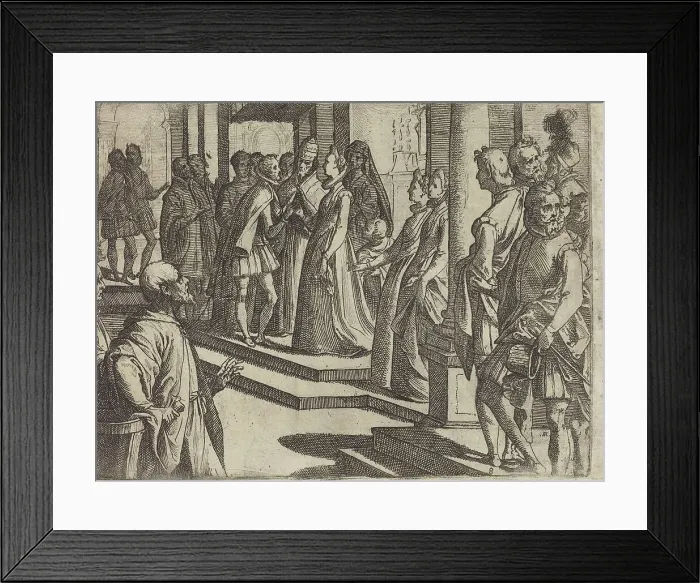 Framed Print : The Betrothal of Margaret of Austria to Philip III, King of Spain [verso], 1612. Creator: Raffaello Schiaminossi