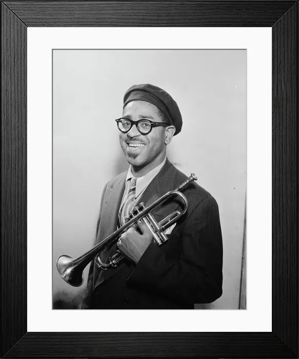 Framed Print : Portrait of Dizzy Gillespie, New York, N.Y. ca. May 1947. Creator: William Paul Gottlieb Framed Print : Portrait of Dizzy Gillespie, New York, N.Y. ca. May 1947. Creator: William Paul Gottlieb