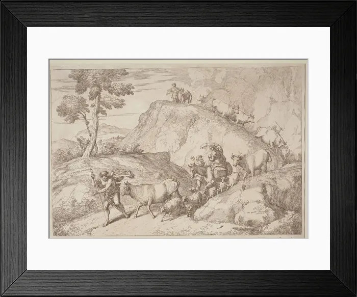 Framed Print : An Elderly Shepherd Leading the Flock, 1758 / 1759. Creator: Gaetano Gherardo Zompini Framed Print : An Elderly Shepherd Leading the Flock, 1758 / 1759. Creator: Gaetano Gherardo Zompini