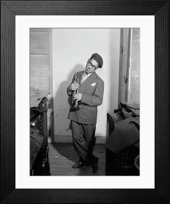 Framed Print : Portrait of Dizzy Gillespie, New York, N.Y. ca. May 1947. Creator: William Paul Gottlieb Framed Print : Portrait of Dizzy Gillespie, New York, N.Y. ca. May 1947. Creator: William Paul Gottlieb