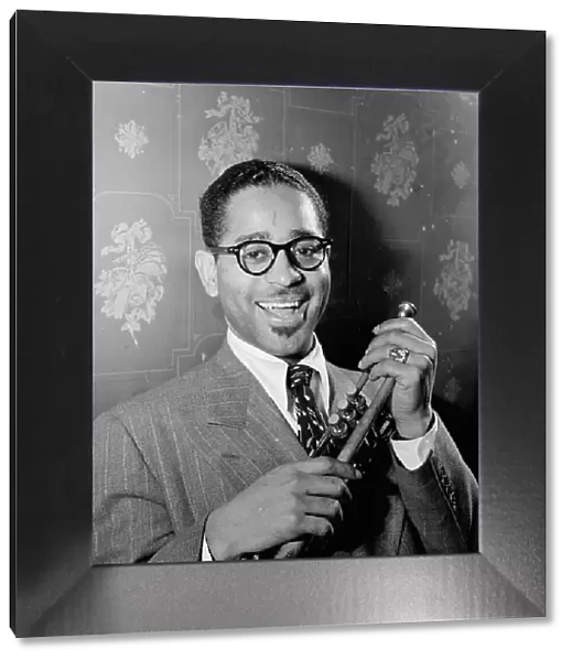 Portrait of Dizzy Gillespie, Famous Door, New York, N.Y. ca. June 1946. Creator: William Paul Gottlieb
