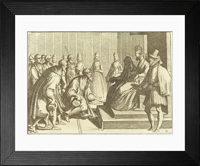 Framed Print : Margaret of Austria Giving Audience to a Nobleman, 1612. Creator: Raffaello Schiaminossi Framed Print : Margaret of Austria Giving Audience to a Nobleman, 1612. Creator: Raffaello Schiaminossi