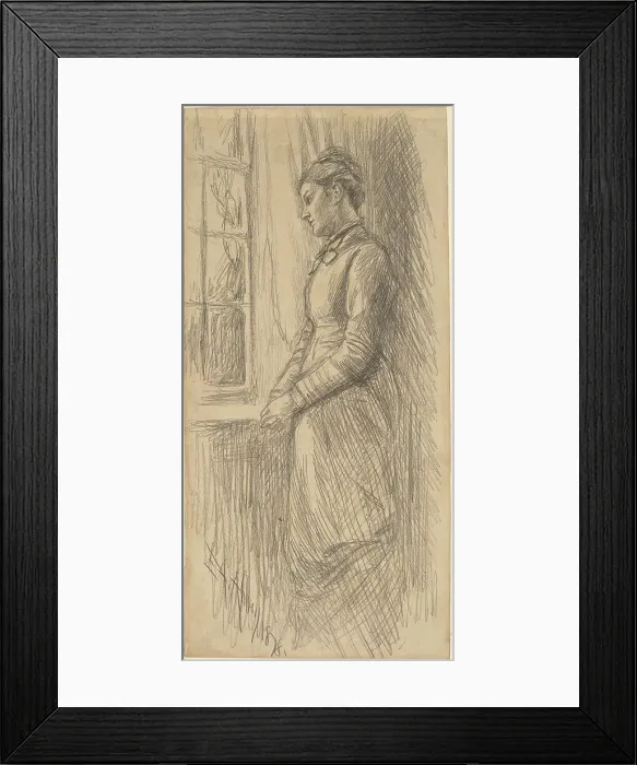 Framed Print : Solitude: Miss Vesta Rollinstall, 1878. Creator: Edwin Austin Abbey Framed Print : Solitude: Miss Vesta Rollinstall, 1878. Creator: Edwin Austin Abbey