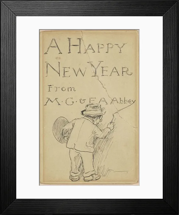 Framed Print : A Happy New Year, c. 1900-1910. Creator: Edwin Austin Abbey Framed Print : A Happy New Year, c. 1900-1910. Creator: Edwin Austin Abbey