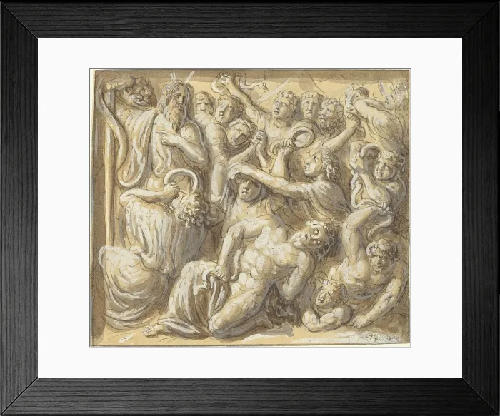 Framed Print : Moses and the Brazen Serpent. Creator: Luigi Ademollo Framed Print : Moses and the Brazen Serpent. Creator: Luigi Ademollo