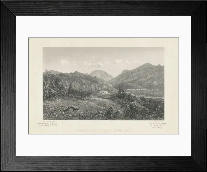 Framed Print : Franconia Notch, White Mountains, c. 1850s. Creator: Stephen Alonzo Schoff Framed Print : Franconia Notch, White Mountains, c. 1850s. Creator: Stephen Alonzo Schoff