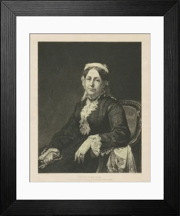 Framed Print : Portrait of Mrs. Adams, 1880. Creator: Stephen Alonzo Schoff Framed Print : Portrait of Mrs. Adams, 1880. Creator: Stephen Alonzo Schoff