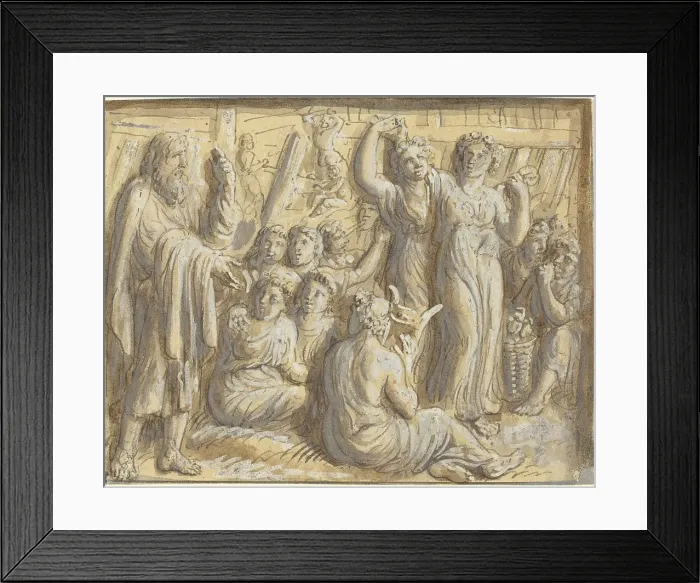 Framed Print : Noah's Warning about the Coming Flood Goes Unheeded. Creator: Luigi Ademollo Framed Print : Noah's Warning about the Coming Flood Goes Unheeded. Creator: Luigi Ademollo