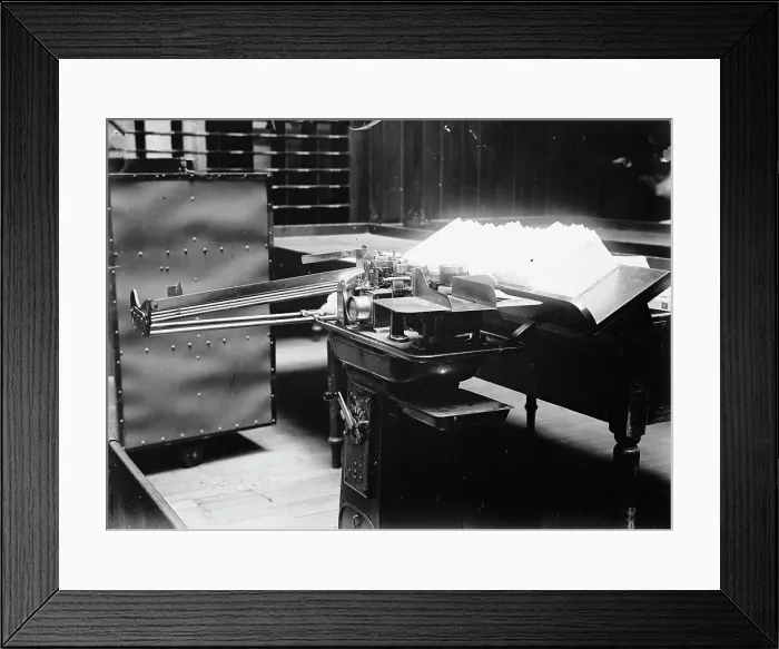 Framed Print : Post Office Department Cancelling Machine, 1913. Creator: Harris & Ewing. Post Office Department Cancelling Machine, 1913. Creator: Harris & Ewing Framed Print : Post Office Department Cancelling Machine, 1913. Creator: Harris & Ewing. Post Office Department Cancelling Machine, 1913. Creator: Harris & Ewing