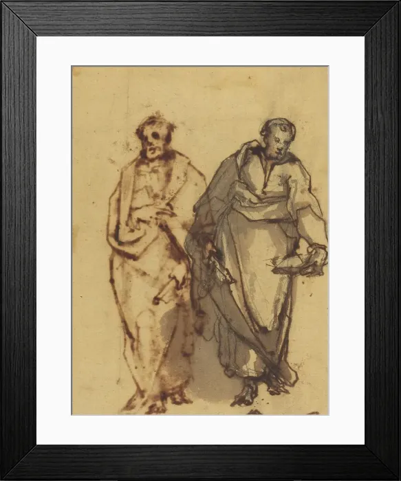 Framed Print : Two Draped Figures. Creator: Cherubino Alberti Framed Print : Two Draped Figures. Creator: Cherubino Alberti