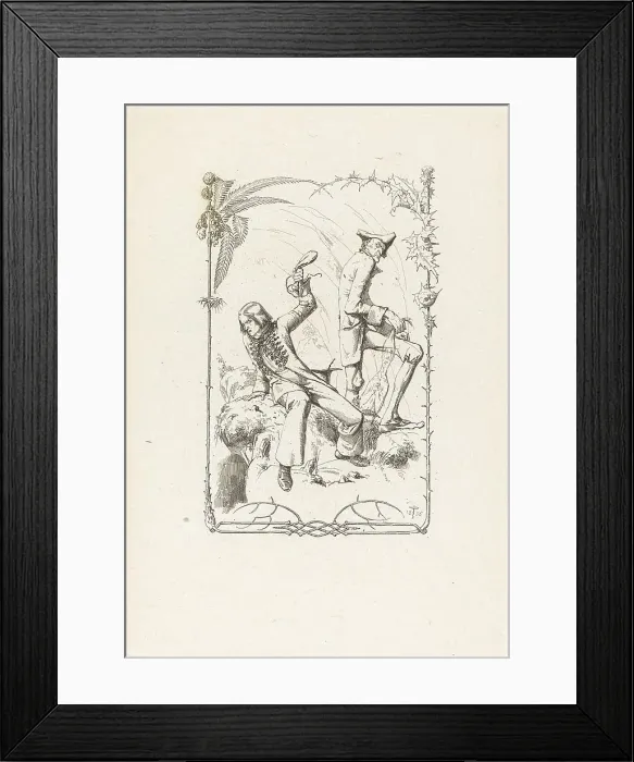 Framed Print : Peter Schlemihl with the Bag of Money, 1836. Creator: Adolf Schrödter Framed Print : Peter Schlemihl with the Bag of Money, 1836. Creator: Adolf Schrödter