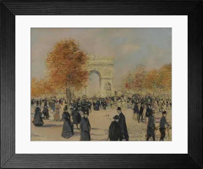 Framed Print : Les Champs-Élysées, 1902. Creator: Raffaëlli, Jean Francois (1850-1924) Framed Print : Les Champs-Élysées, 1902. Creator: Raffaëlli, Jean Francois (1850-1924)