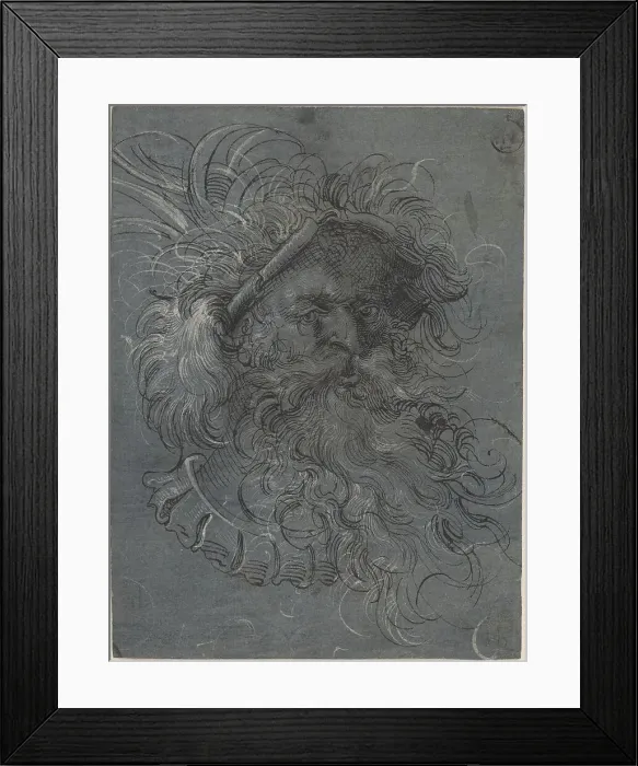 Framed Print : Head of a Bearded Man, 1572. Creator: Jost Ammon Framed Print : Head of a Bearded Man, 1572. Creator: Jost Ammon