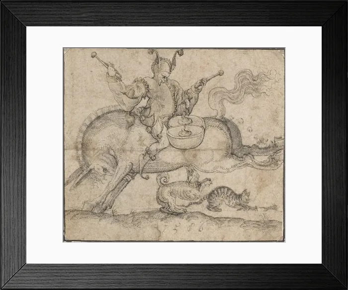 Framed Print : The Jester, 1586. Creator: Jost Ammon Framed Print : The Jester, 1586. Creator: Jost Ammon