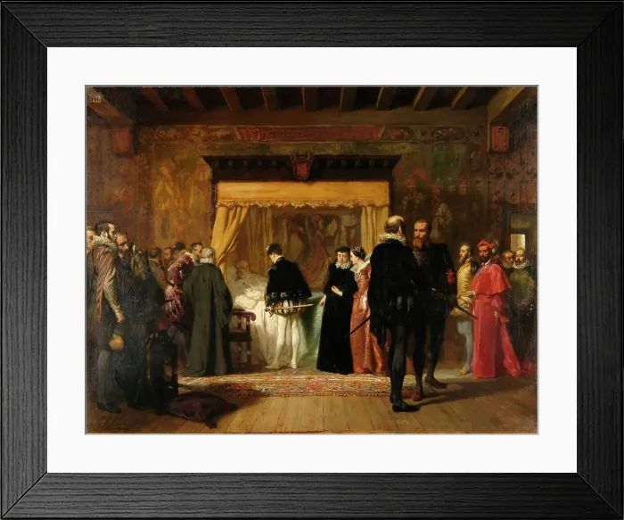 Framed Print : The Visit of Charles IX to Coligny, 1850. Creator: Comte, Pierre Charles (1823-1895) Framed Print : The Visit of Charles IX to Coligny, 1850. Creator: Comte, Pierre Charles (1823-1895)