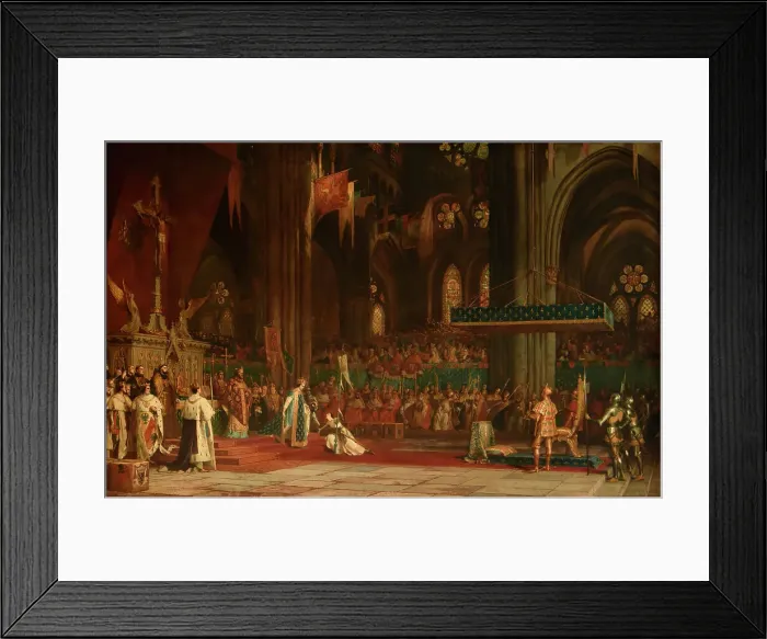 Framed Print : The coronation of Charles VII in the Rheims Cathedral, 17 July 1429, 1861. Creator: Comte, Pierre Charles (1823-1895) Framed Print : The coronation of Charles VII in the Rheims Cathedral, 17 July 1429, 1861. Creator: Comte, Pierre Charles (1823-1895)