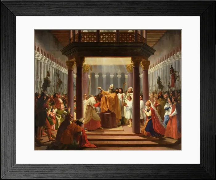 Framed Print : The baptism of Clovis, 1825. Creator: Alaux, Jean (1786-1864) Framed Print : The baptism of Clovis, 1825. Creator: Alaux, Jean (1786-1864)