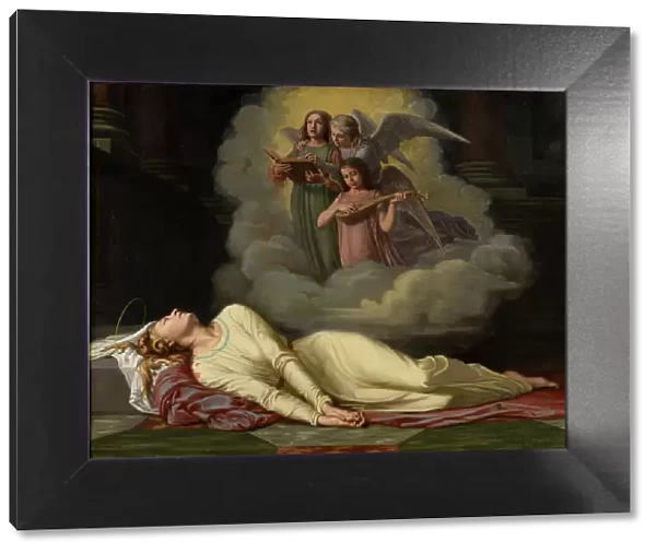 Dying Saint Cecilia hears a celestial concert, 1869. Creator: Guérin, Prosper (1838-1912)