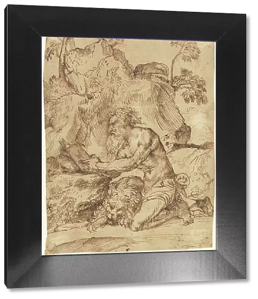 Saint Jerome Reading in the Wilderness, 1520 / 1525. Creator: Domenico Campagnola