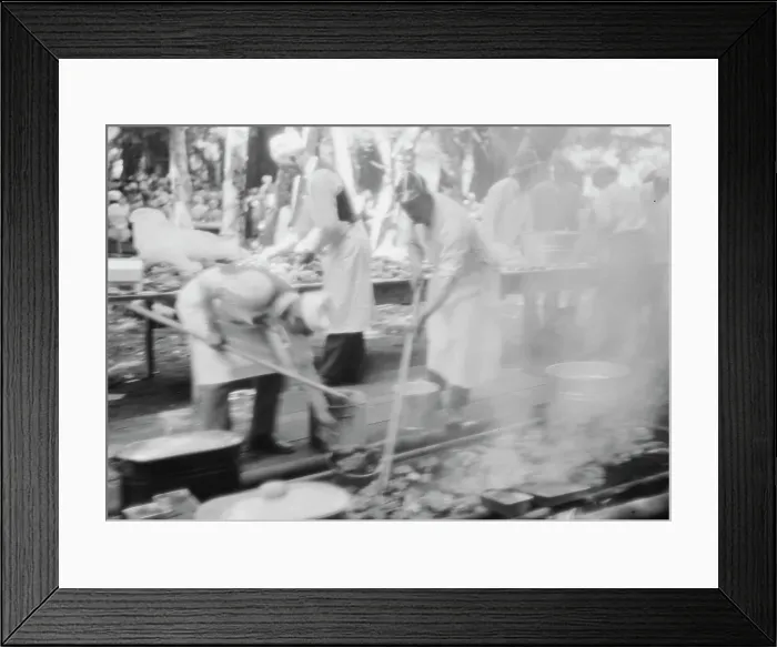 Framed Print : Moore, George Gordon, barbecue, 1927 Aug. Creator: Arnold Genthe Framed Print : Moore, George Gordon, barbecue, 1927 Aug. Creator: Arnold Genthe