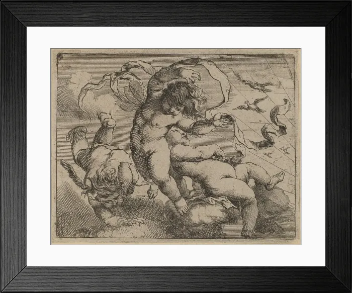Framed Print : Three Flying Putti. Creator: Cornelis Schut I Framed Print : Three Flying Putti. Creator: Cornelis Schut I