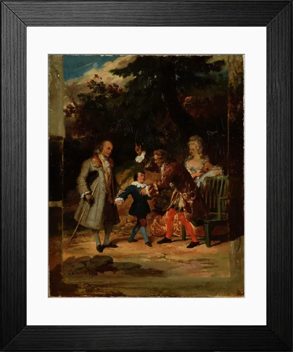 Framed Print : Voltaire blessing Franklin's grandson, 1826. Creator: Devéria, Achille (1800-1857) Framed Print : Voltaire blessing Franklin's grandson, 1826. Creator: Devéria, Achille (1800-1857)