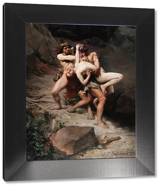 The Rape in the Stone Age, 1888. Creator: Jamin, Paul Joseph (1853-1903)