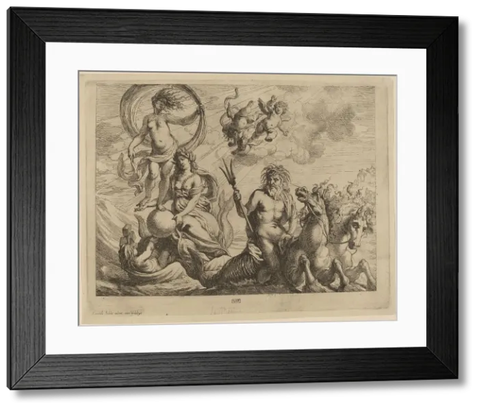 Framed Print : Neptune with Two Horses on the Sea. Creator: Cornelis Schut I Framed Print : Neptune with Two Horses on the Sea. Creator: Cornelis Schut I