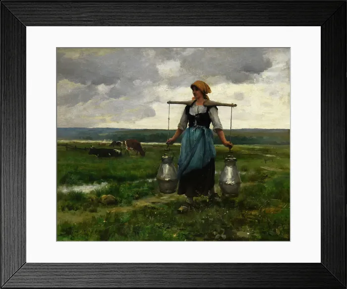 Framed Print : Milkmaid, End of 19th cen.. Creator: Dupré, Julien (1851-1910) Framed Print : Milkmaid, End of 19th cen.. Creator: Dupré, Julien (1851-1910)