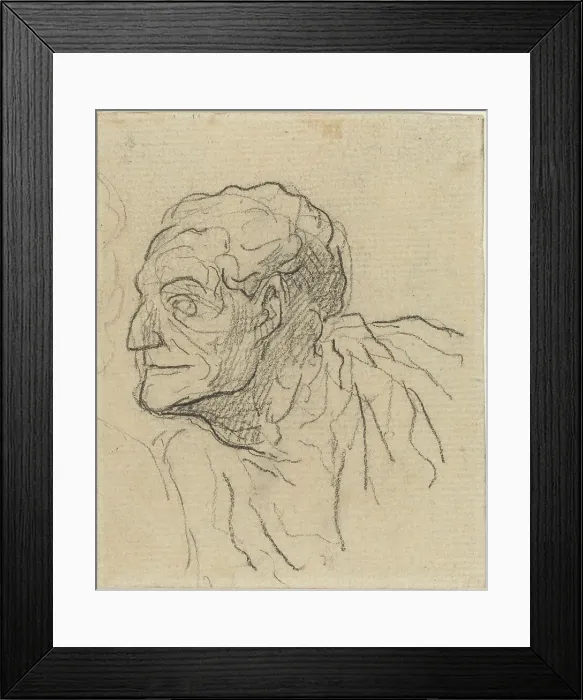 Framed Print : Study of a Man. Creator: Honore Daumier Framed Print : Study of a Man. Creator: Honore Daumier