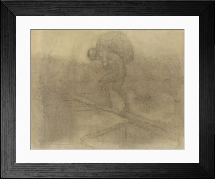 Framed Print : Man Carrying a Sack. Creator: Honore Daumier Framed Print : Man Carrying a Sack. Creator: Honore Daumier
