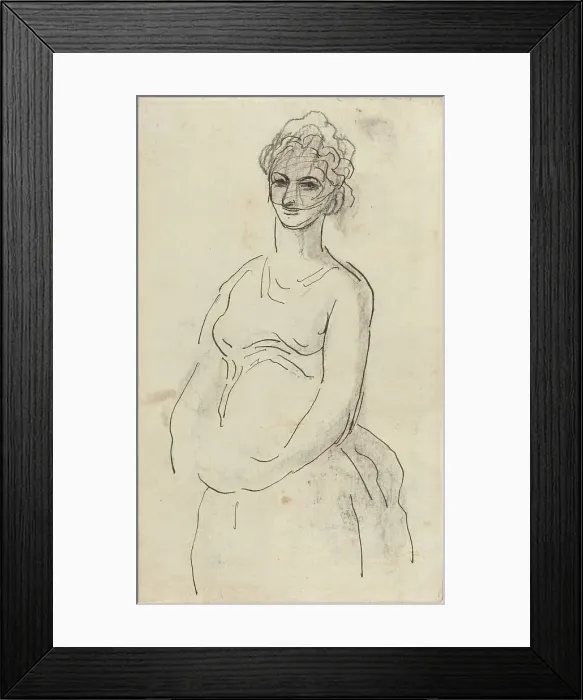 Framed Print : Woman with Veil. Creator: Honore Daumier Framed Print : Woman with Veil. Creator: Honore Daumier