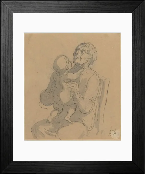 Framed Print : The Grandmother. Creator: Honore Daumier Framed Print : The Grandmother. Creator: Honore Daumier