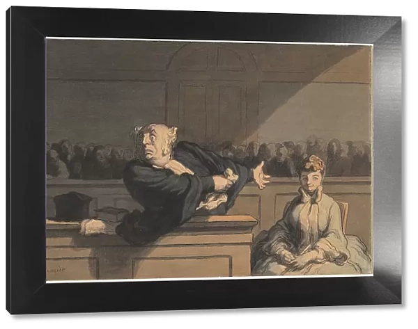 Le Défenseur (Counsel for the Defense), c. 1862 / 1865. Creator: Honore Daumier