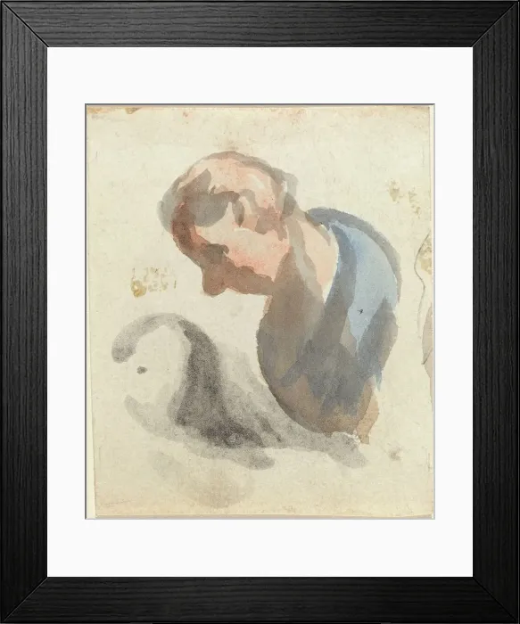 Framed Print : Head of a Man. Creator: Honore Daumier Framed Print : Head of a Man. Creator: Honore Daumier